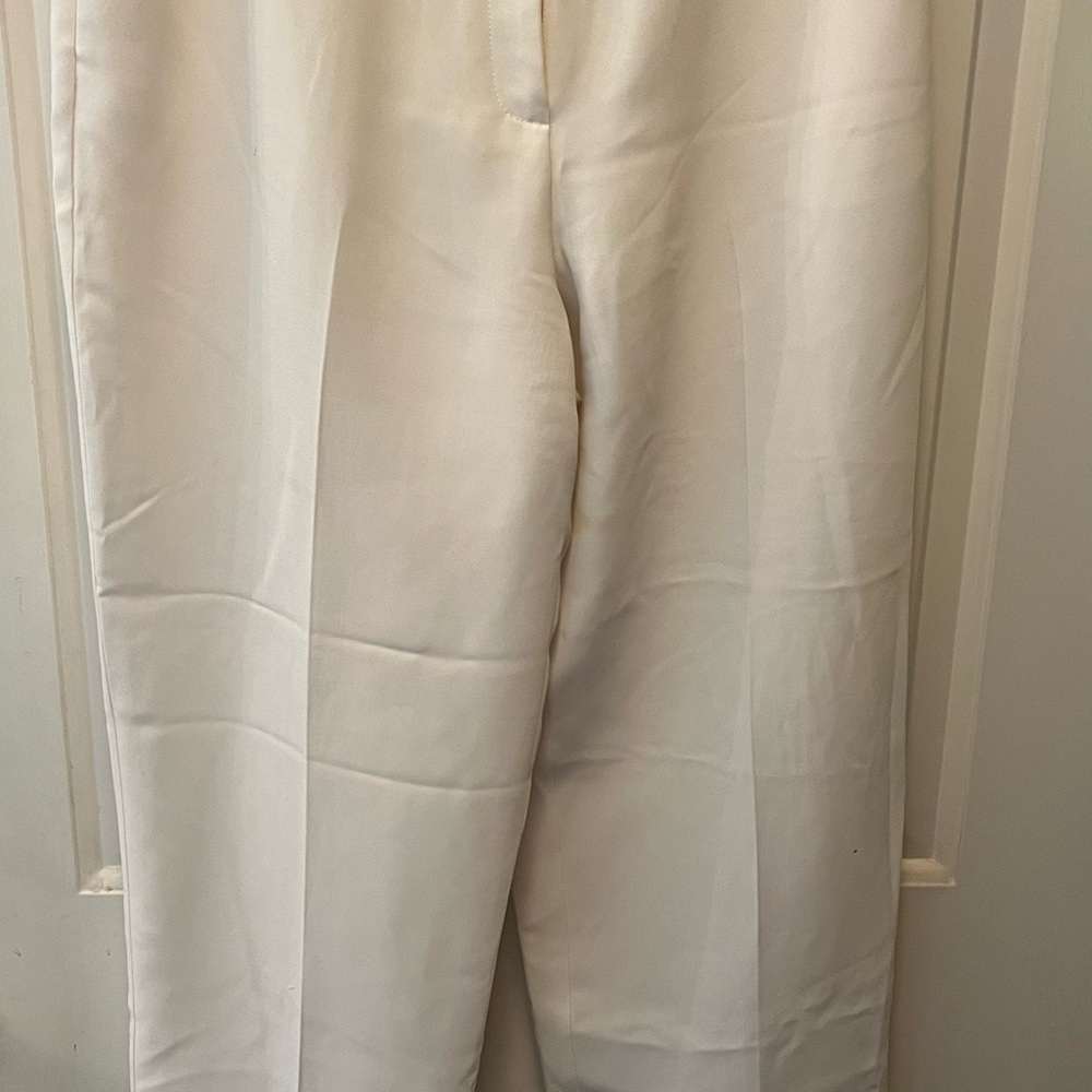 Emma James White Trousers with Relaxed Silhouette
